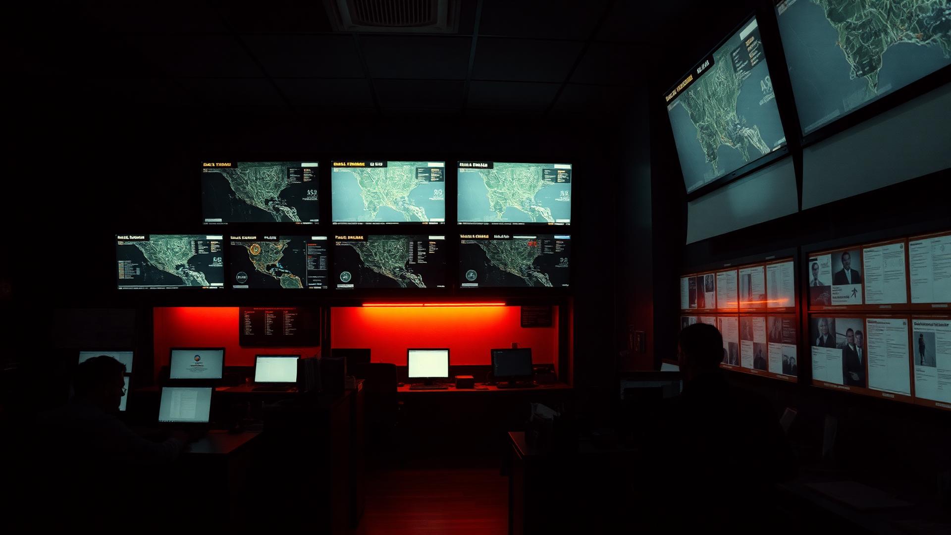 Agency dispatch room at night