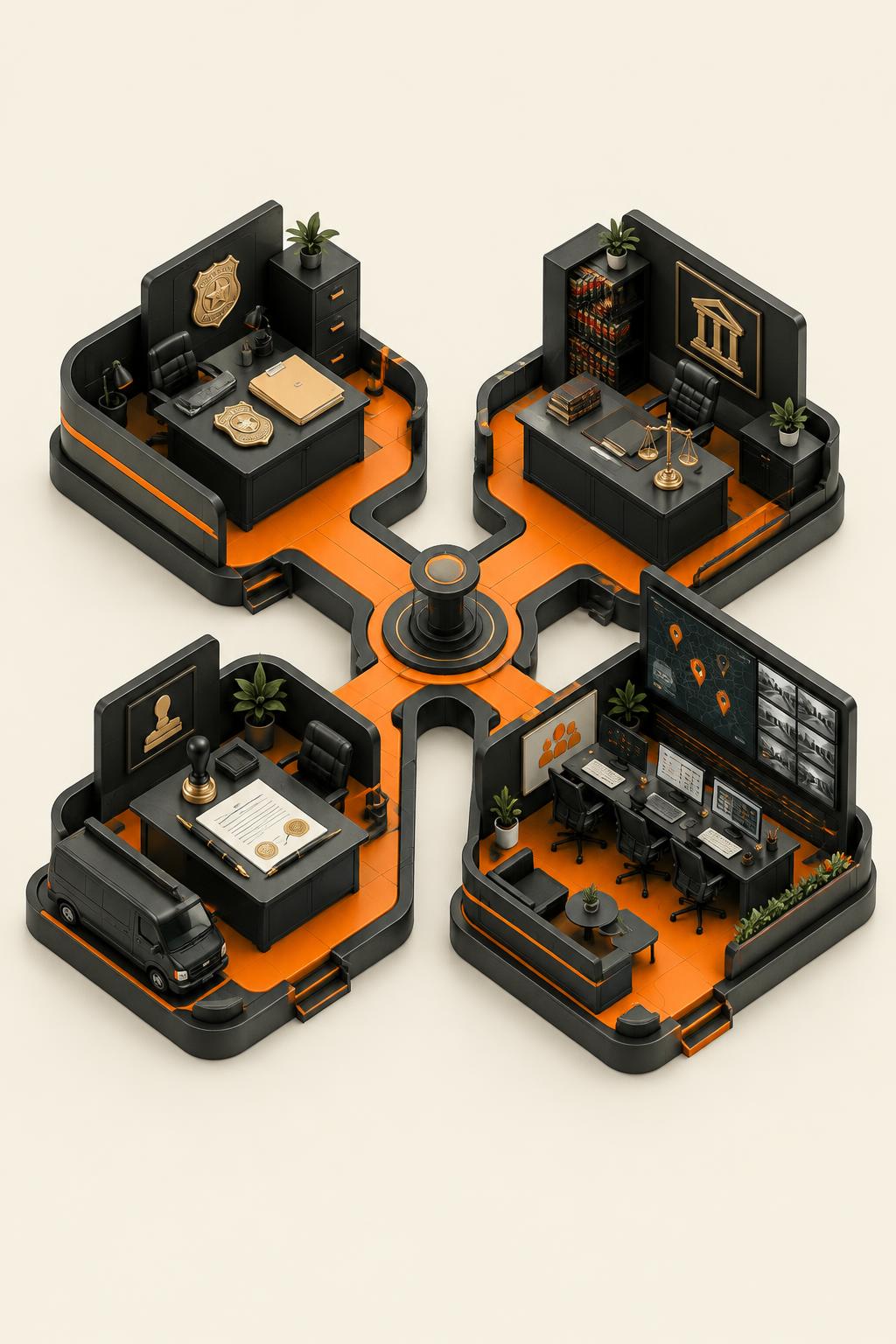 Isometric professional network workspace